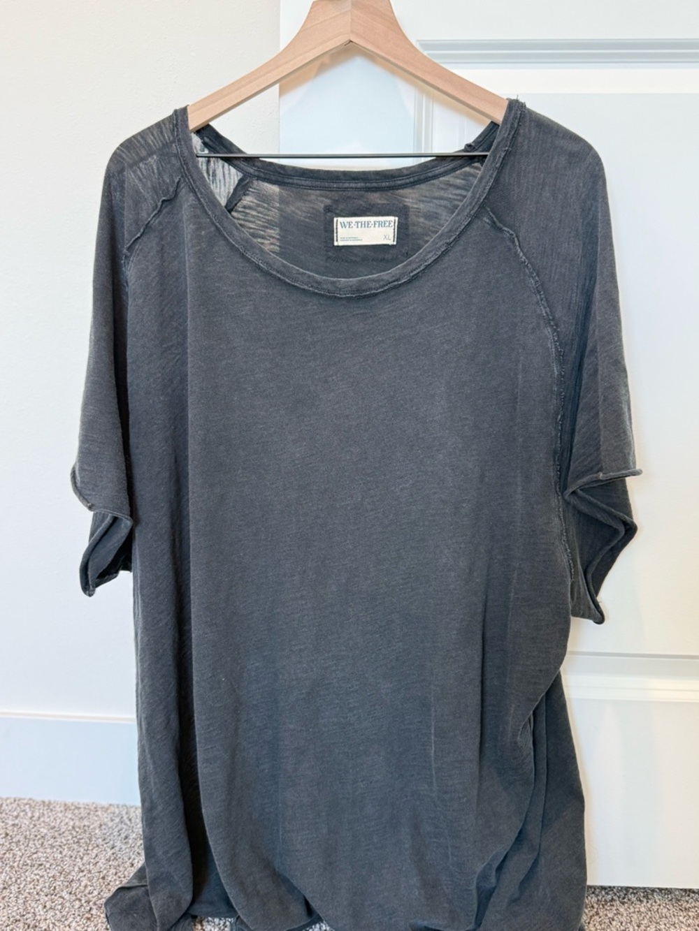 We The Free Washed Charcoal Relaxed Short Sleeve Tee